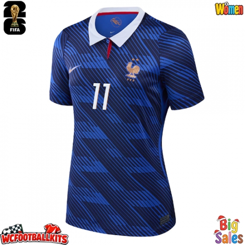 France Michael Olise #11 Replica Home Stadium Shirt for Women World Cup 2026 Short Sleeve